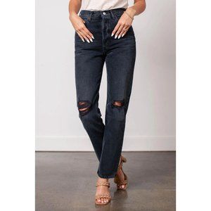 Agolde 90's Pinch Waist High Rise Straight Black Jeans in Howl Size 26
